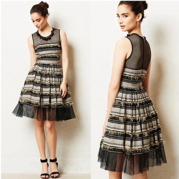 Anthropologie RARE Coco Mesh Fit & Flare Dress by Tracy Reese - Picture 1 of 8